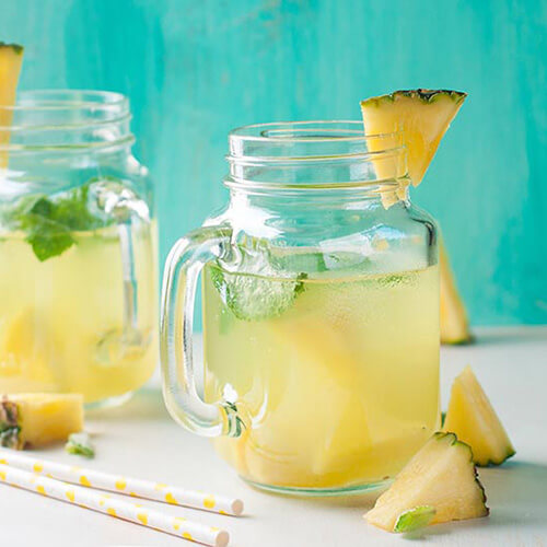 pineapple and mint infused drink for boosting metabolism