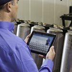 culligan water expert looking at tablet