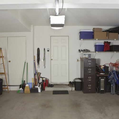 garage filled with household items