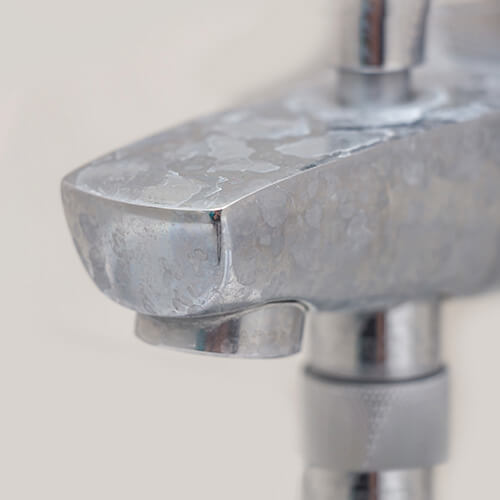 faucet with limescale buildup