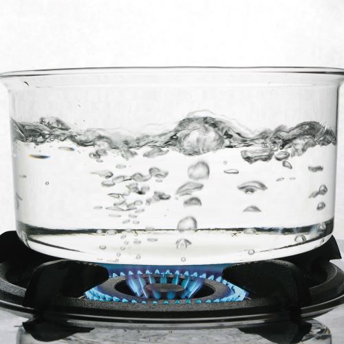 boiled water on stovetop
