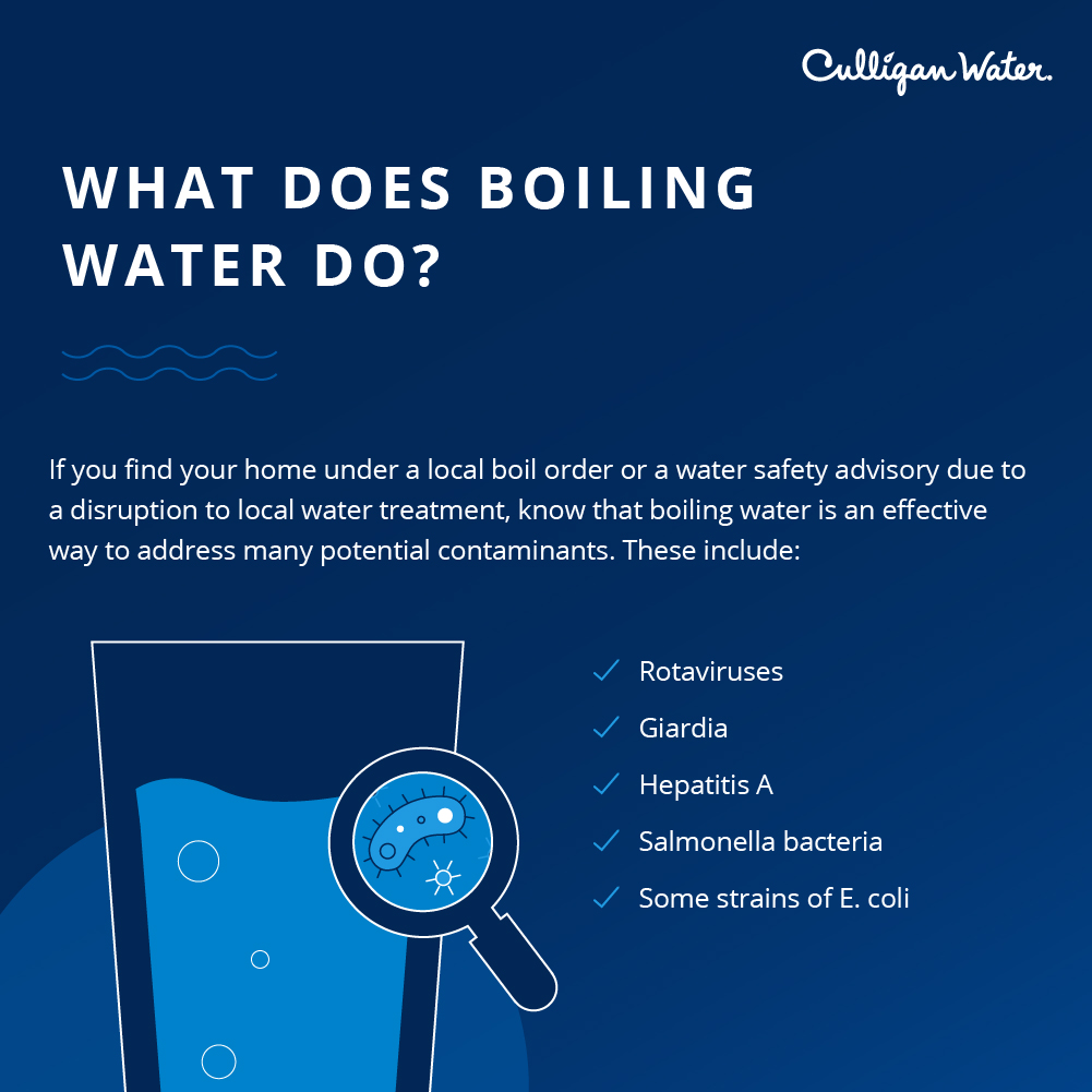List of contaminants boiling water can address