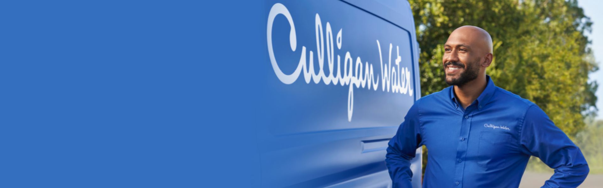 commercial culligan expert with culligan van