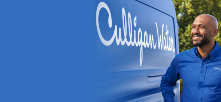 commercial culligan expert with culligan van